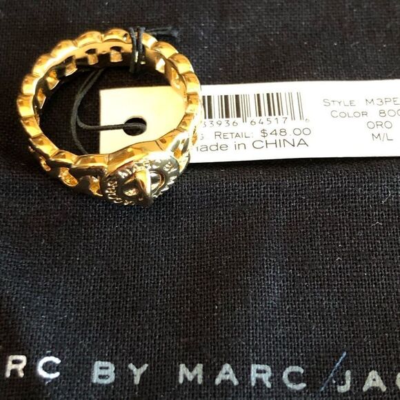 MARC by MARC JACOBS - NWT “Katie” Turnlock Chain Fashion Ring. Sz S-M (5-6) - Picture 3 of 16